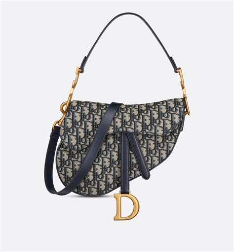 Saddle Tasche Dior Oblique Jacquard in Blau